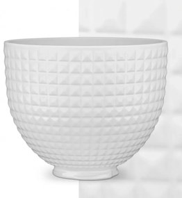 Планетарен миксер KitchenAid Artisan Monochrome White 5KSM156CXEPL, 300W, 4.7 л, Direct drive, 10 скорости, Накланяща се глава, Керамична купа, Порцеланово бял