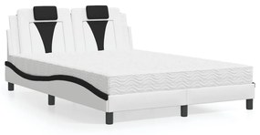 3208795 vidaXL Легло Viana без матрак, бяло и черно, 140x190 см изкуствена кожа