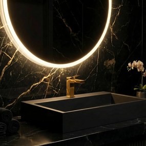 Умивалник мраморен композит Rea GOYA BLACK MAT 70CM