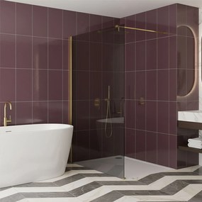 Параван за душ Rea Flexi Grey / Gold 90