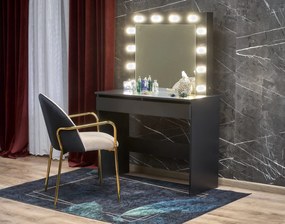 Тоалетка с LED осветление HOLLYWOOD - черно