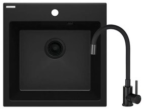 Deante ZQJNN103 - Кухненска мивка EVORA 50x50 см + смесител за мивка гранит/черен