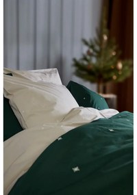 Бежово единично спално бельо от памук перкал 140x200 cm Christmas Fable – JUNA