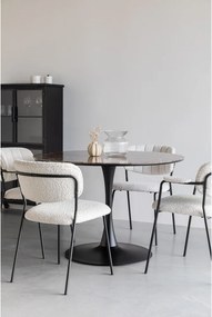 Кръгла трапезна маса с плот от имитация на мрамор ø 110 cm Maru – White Label