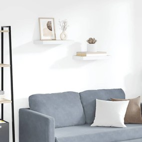 326571 vidaXL Окачени стенни рафтове, 2 бр, дъб и бял, 40x23x3,8 см, МДФ