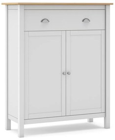 Висок скрин от бял/натурален бор 90x110 cm Misti - Marckeric