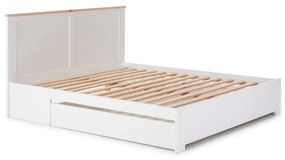 Бяло двойно легло с място за съхранение и решетка 160x200 cm Gabi - Marckeric