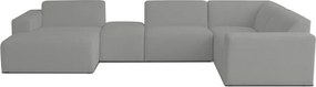 Сив ъглов диван от букле ("U" форма) Roxy – Scandic