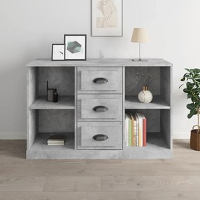 816236 vidaXL Сайдборд, бетонно сив, 104,5x35,5x67,5 см, инженерно дърво