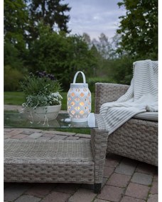 Бял фенер Фенер, височина 23 cm Flame - Star Trading