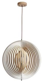 Дървен полилей на кабел 1xE27/60W/230V пр. 43,5 cm масив/шпон/бук/каучуково дърво