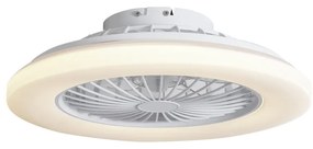Вентилатор за таван бял 48,5 см с LED димируем в Келвин с дистанционно управление - Clemo
