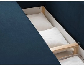 Тъмносин разтегателен диван с място за съхранение 231 cm Elen – Micadoni