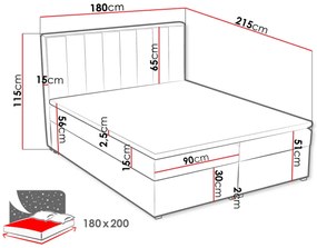 Тапицирано легло ideal Box-Gray-180 x 200