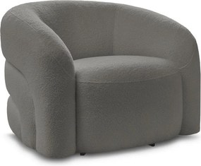 Сиво въртящо се кресло от прежда с примки от букле Elina – Bobochic Paris