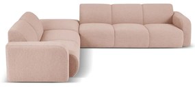 Розов ъглов диван от плат букле (ляв ъгъл) Molino - Micadoni Home