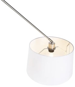 Висяща лампа от стомана с бял ленен абажур 35 см - Blitz