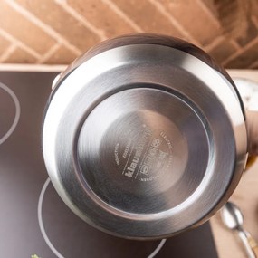 Свирещ чайник Klausberg KB 7955, 3l, Термоизолирана дръжка, Многослойно дъно, Индукция, Тъмносив графит