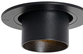 Комплект от 6 вградени спота черни GU10 35mm кръгли с наклон - Installa