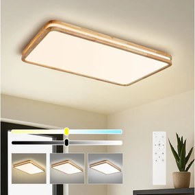 BRILAGI - димируемо LED осветително тяло MOLINA SQUARE LED/128W/230V дъб 90x60 см + дистанционно управление