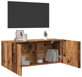 857670 vidaXL ТВ шкаф за стена от старо дърво 100x30x41 cm