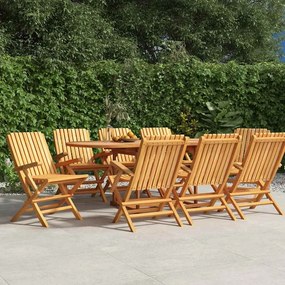 3155057 vidaXL Сгъваеми градински столове, 8 бр, 61x67x90 см, тик масив