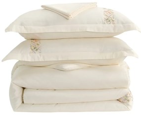 Кремаво единично спално бельо от памучен сатен с включен долен чаршаф/6 части 140x200 cm Maison Bloom – Mila Home Luxury