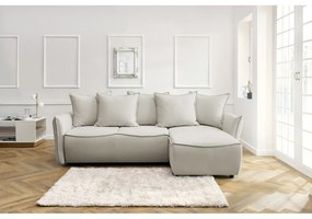 Кремав разтегателен диван (десен ъгъл) Leon - Bobochic Paris