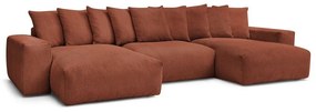 Ъглов диван от рипсено кадифе в тухлен цвят Voltaire – Bobochic Paris