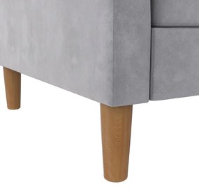 Светлосив кадифен ъглов диван Lilly – Støraa