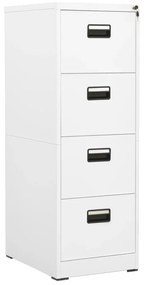 336278 vidaXL Шкаф за папки, бял, 46x62x133 cм, стомана