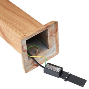 Модерна външна подова лампа стомана с дървен принт 80 см IP44 - Malois