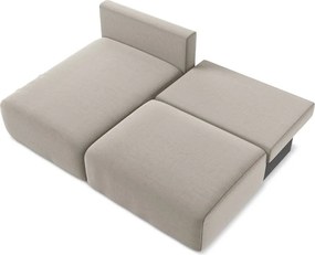 Кафяво-сив кадифен сгъваем/с място за съхранение ъглов диван (ляв ъгъл) Kalena – Makamii