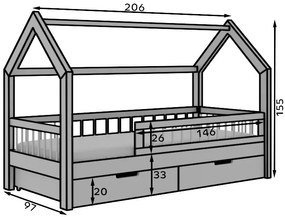 Детско легло Luca-Gkri-90 x 200