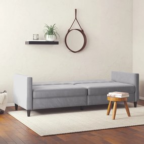 Светлосив кадифен диван 203 cm Hartford – Støraa