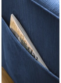 Тъмносиньо кресло от рипсено кадифе Lofty Lilly – Miuform