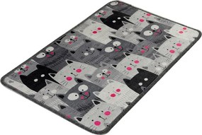 Сив килим за баня 40x60 cm Meow – Foutastic