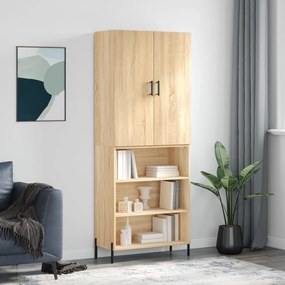 3196078 vidaXL Висок шкаф, дъб сонома, 69,5x34x180 см, инженерно дърво