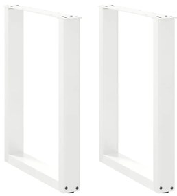 4013181 vidaXL Крака за трапезарна маса, U-образни, 2 бр., бели, 60 x (72-73) см, стомана