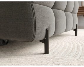 Кафяво-сив кадифен сгъваем/с място за съхранение ъглов диван (десен ъгъл) Felro – ELTAP