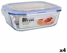 Херметическа Кутия за Обяд Quttin   Квадратен 2,4 L (4 броя)