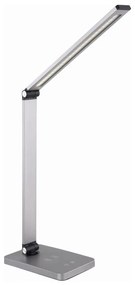 LED настолна лампа с безжично зарядно, LED/10W/230V, мат хром