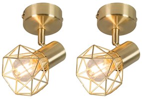 Комплект от 2 броя арт деко прожектор месинг въртящ се и наклонен - Mosh