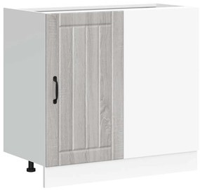 854314 vidaXL Шкаф за мивка, Lucca, сив сонома, инженерно дърво