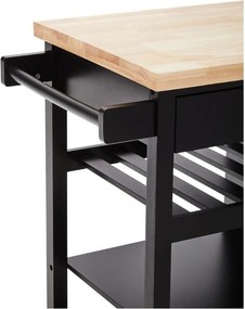 Кухненски остров на колелца от масивно каучуково дърво 48x105 cm Frankfurt – Premier Housewares