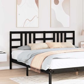 817864 vidaXL Горна табла за легло, черна, 206x4x100 см, бор масив