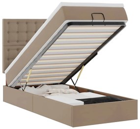 3313829 vidaXL Османска легло с матрак&LED, капучино 90x190 см изкуствена кожа