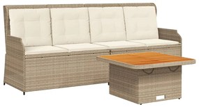 3262104 vidaXL Градински комплект от 3 части с възглавници, бежов полиратан