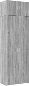 3281327 vidaXL Шкаф за съхранение, сив сонома, 70x42,5x225 см, инженерно дърво