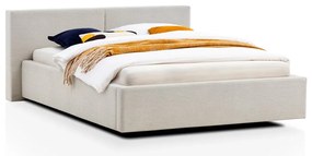 Бежово двойно легло 140x200 cm тапицирано без ламелно дъно Cube – Meise Möbel